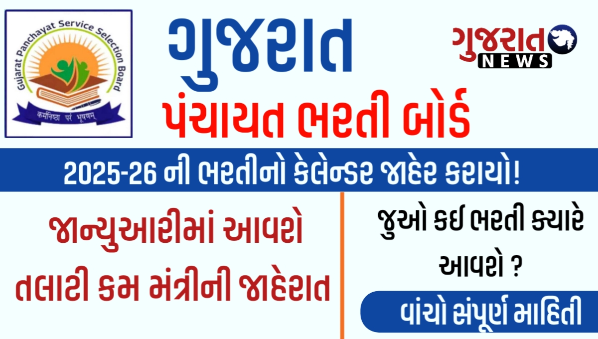 GPSSB Gujarat Panchayat Bharti Schedule 2025-26